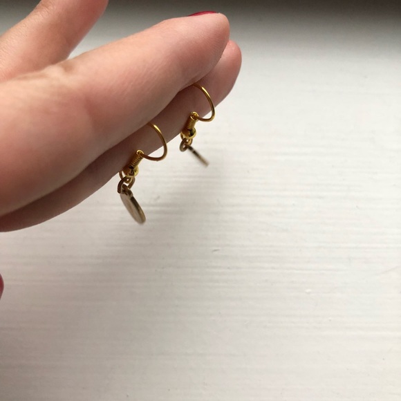 Gold medallion & diamond drop earrings - Picture 6 of 6